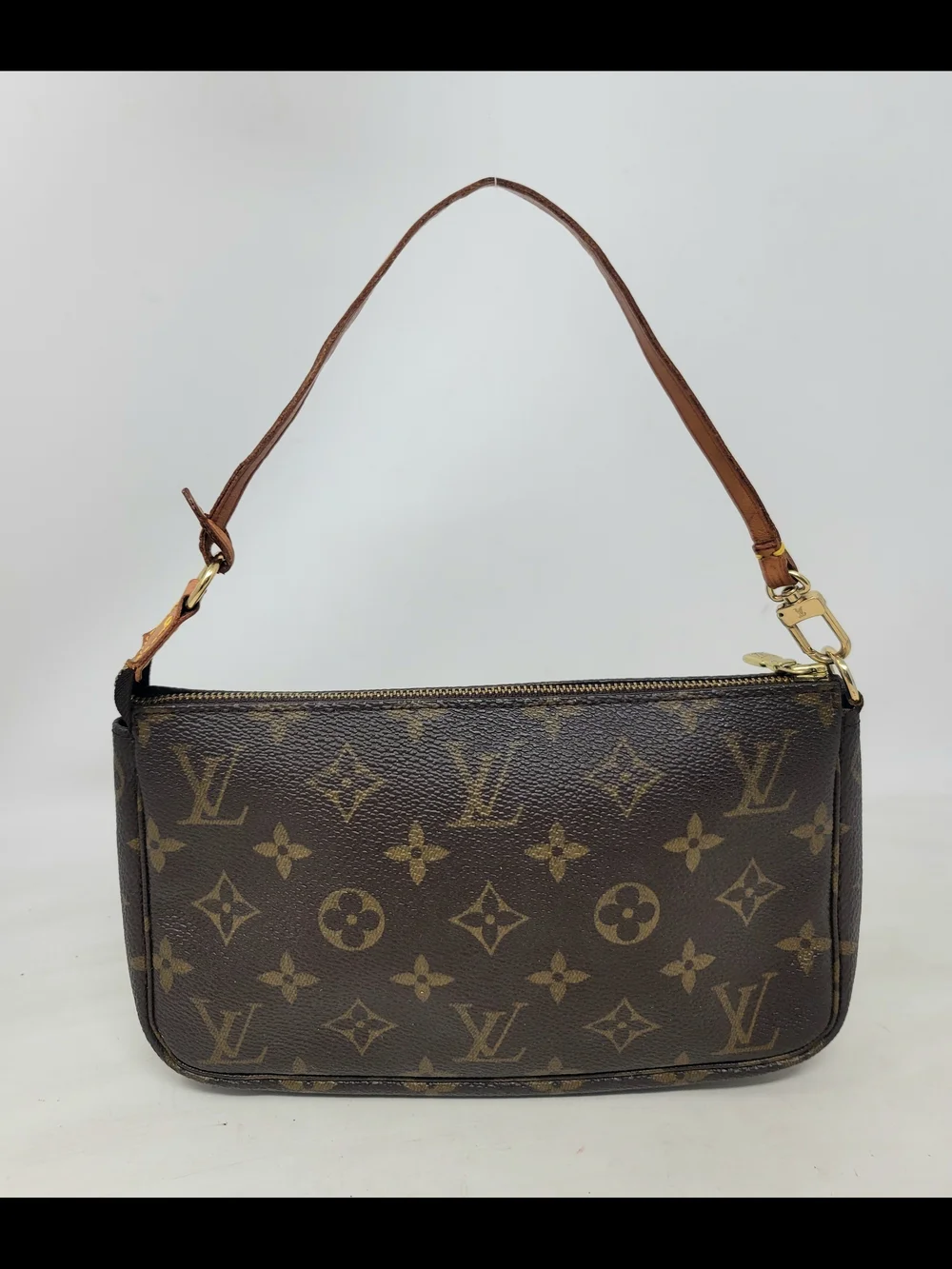 Louis Vuitton Pochette Accessoires Monogram Canvas Clutch Hand Bag Vintage Auth